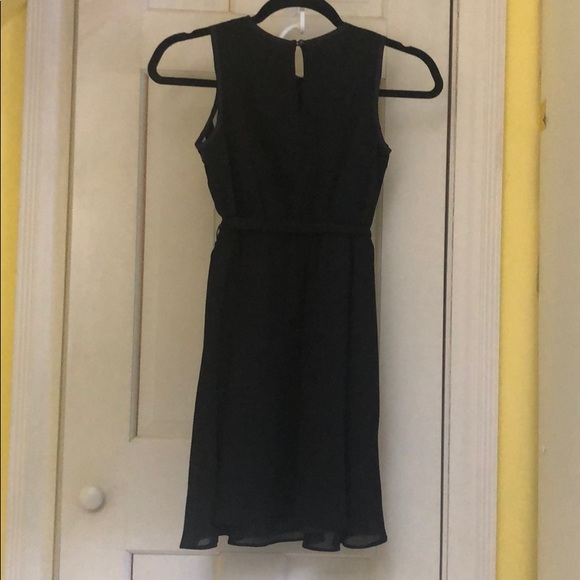 Black Dress with Leather Panels and Mesh - Picture 6 of 6